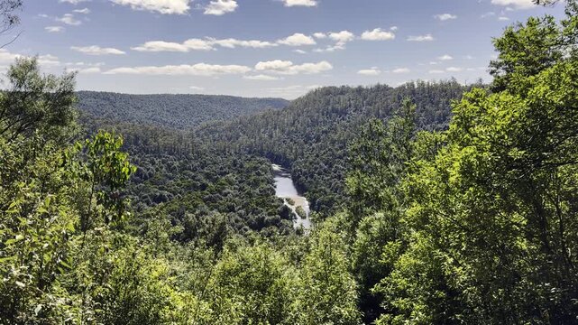 view from sumac lookout along Arthur river in Tasmania, a popular travel destination in Australia.