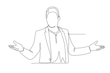 Business leader concept one-line drawing