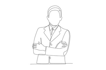 Business leader concept one-line drawing