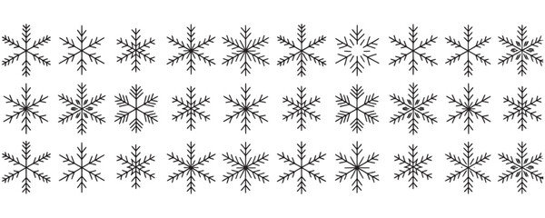 Create stunning winter themed designs with this collection of diverse snowflake shapes, perfect for holiday cards, crafts, and seasonal promotions