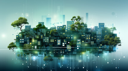 urban landscape with city