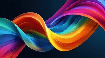 Colorful 3D rendering vector abstract background: featuring S/Z-shaped waves and colored ribbons, interwoven with flowing forms and wavy lines, highly adaptable