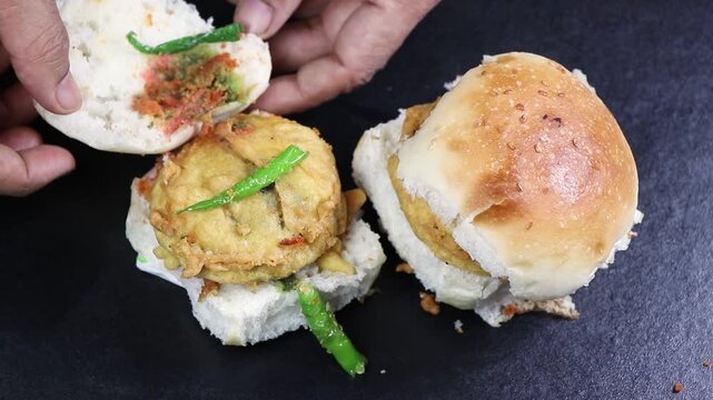 Vada Pav a popular street food from Mumbai India.