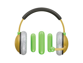 headset icon 3d illustration render