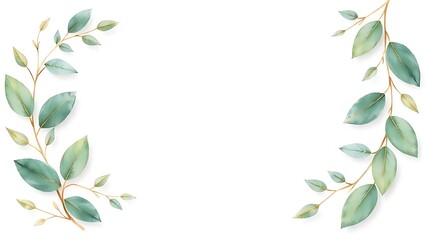 Elegant botanical wreath frame with intricate details, set against a soft pastel background.