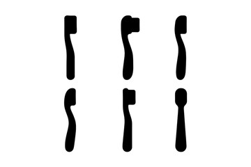 Various toothbrush designs displayed for a dental health exhibition in a bright space