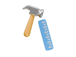 construction icon 3d illustration render