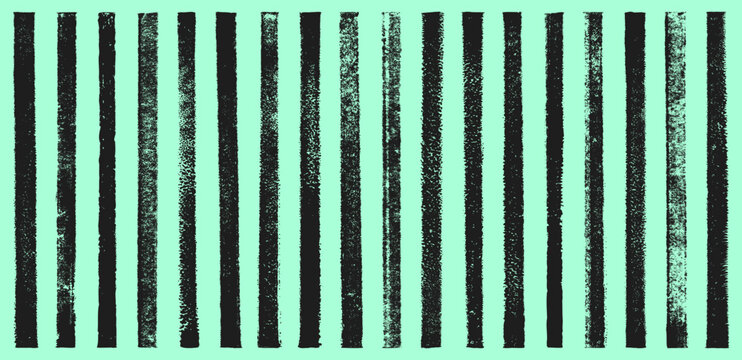 Grunge linocut stripes streaks lines, relief printing thin rectangle shapes rough textured set. Artistic dividers borders text backgrounds collection. Paint roller stains, lino ink grungy remains