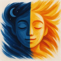 Half face brushstroke