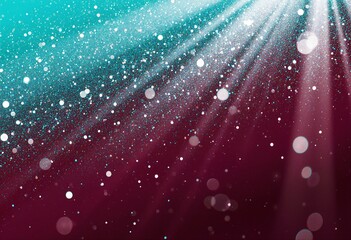 Sparkling glitter lines transition from turquoise to maroon with bright light beams