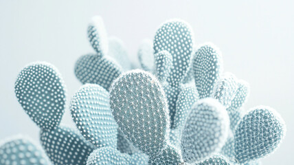 Close-Up of Textured Cactus Against Soft Light Background