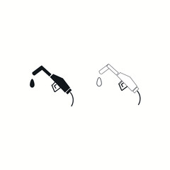 Fuel icons in Thin line black color Vector
