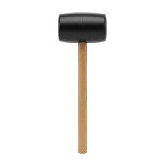Rubber mallet with wooden handle isolated