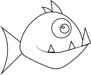 vector illustration of a cartoon fish