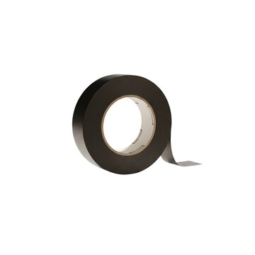 Roll of black electrical insulation tape isolated