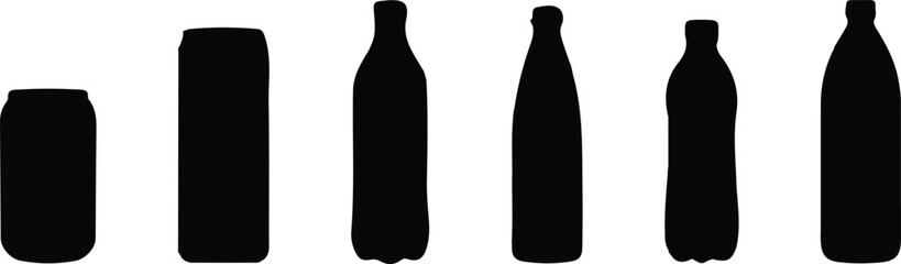 water bottle icon set plastic collection vector illustration