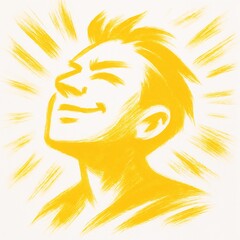 Smiling man in bright sunlight brushstroke