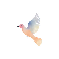 Obraz premium Watercolor Bird in Flight Delicate Pastel Colors vector illustration