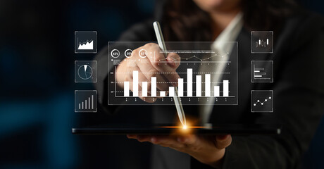 An interface for financial data analysis and stock market reporting. A collection of charts for...