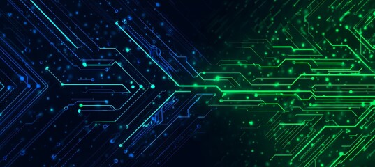 Obraz premium Electronic circuit board network with glowing light. Hardware industry. Generative AI technology.