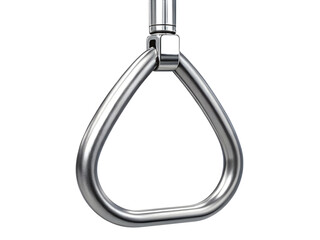 Hanging metal handle isolated on transparent background for public transportation