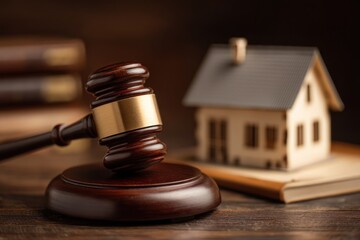 Obraz premium House auction concept with gavel and model house