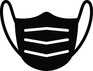 Medical face mask icon for virus protection and health safety