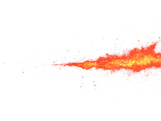 Fototapeta premium Fiery red and orange energy burst with sparkling particles