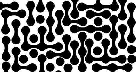 Connected meatballs pattern on white background