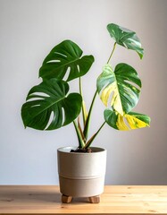 Monstera variegated in the tree pot