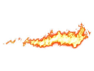 Fototapeta premium Vivid Horizontal Fire Blast and Flame Trail with Bright Yellow and Red Hues