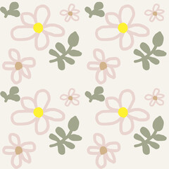 Seamless floral pattern, Cozy pastel flowers seamless pattern - Surface design for textile, fabric, wallpaper, wrapping, giftwrap, paper, scrapbook and packaging.