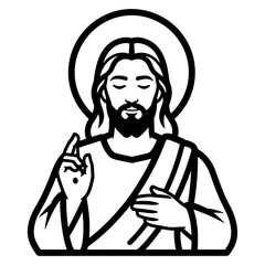 Jesus christ vector illustration drawing religious savior god christianity on transparent background