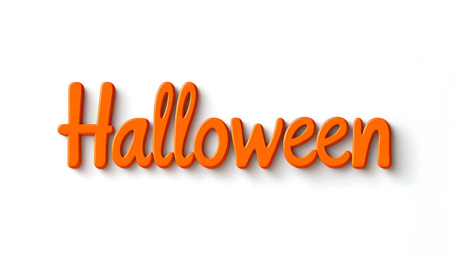Festive Halloween greeting in orange font on a clean white background. Perfect for autumn celebrations, themed parties, or seasonal decorations. A catchy title for spooky events.
