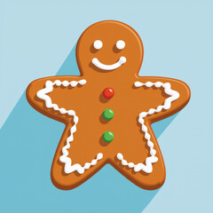 Fototapeta premium Smiling Gingerbread Man – Cute Christmas Cookie Illustration