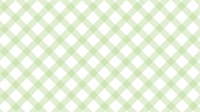 Diagonal green checkered plaid in the white background	