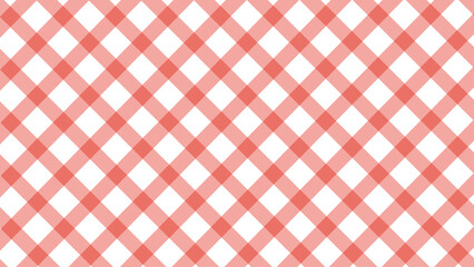 Diagonal red checkered plaid in the white background	