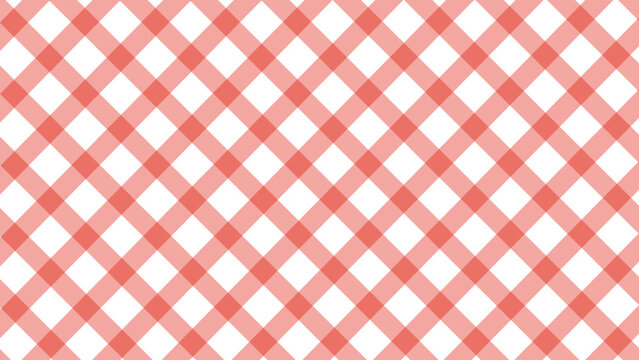 Diagonal red checkered plaid in the white background	