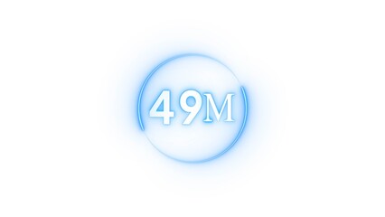 Congratulation 49M subscriber.  Neon number followers' illustration number.