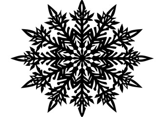 Intricate snowflake vector silhouette perfect for winter designs holiday decorations and seasonal branding projects