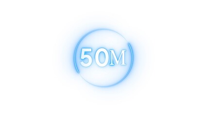 Congratulation 50M subscriber.  Neon number followers' illustration number.
