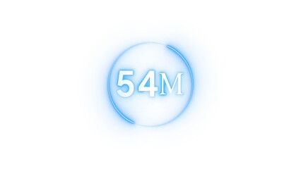 Congratulation 54M subscriber.  Neon number followers' illustration number.
