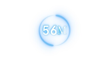 Congratulation 56M subscriber.  Neon number followers' illustration number.