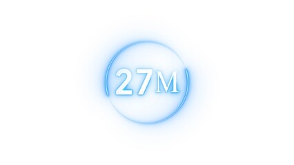 Congratulation 27M subscriber.  Neon number followers' illustration number.
