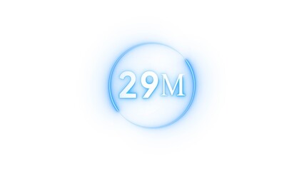 Congratulation 29M subscriber.  Neon number followers' illustration number.