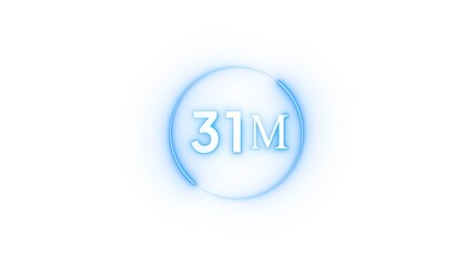 Congratulation 31M subscriber.  Neon number followers' illustration number.