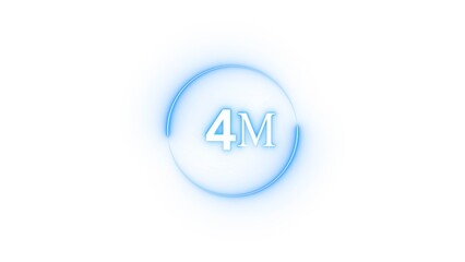 Congratulation 4M subscriber.  Neon number followers' illustration number.