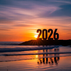 2026년 새해를 맞이하는 바닷가 풍경.