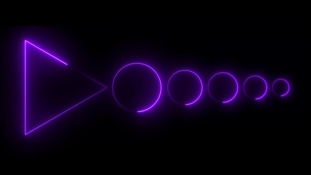 Neon button with arrow pointing to the right background..