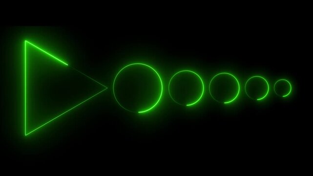 Neon button with arrow pointing to the right background..